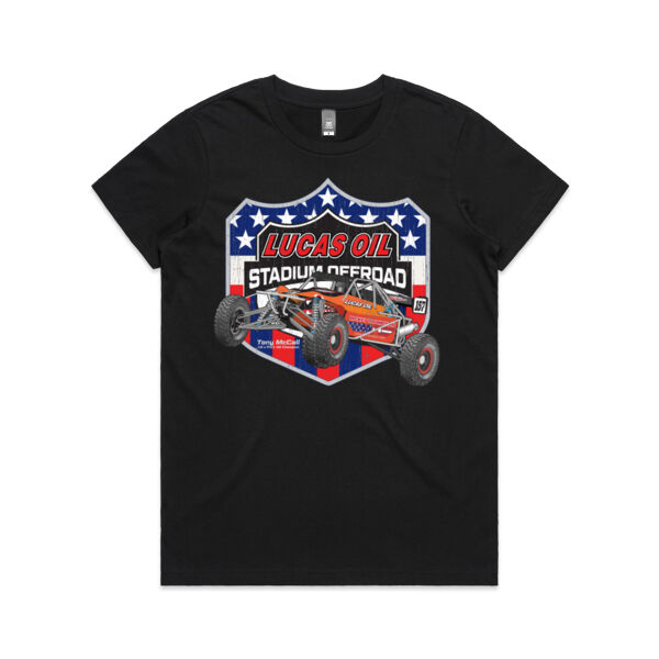 Lucas Oil Stadium Offroad Racer Tony McCall - Womens Tee Shirt all sizes Thumbnail