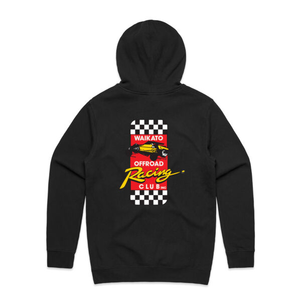 The Waikato Offroad Racing Club Mens hoodie - logo on back only - Full range of sizes and colours Thumbnail