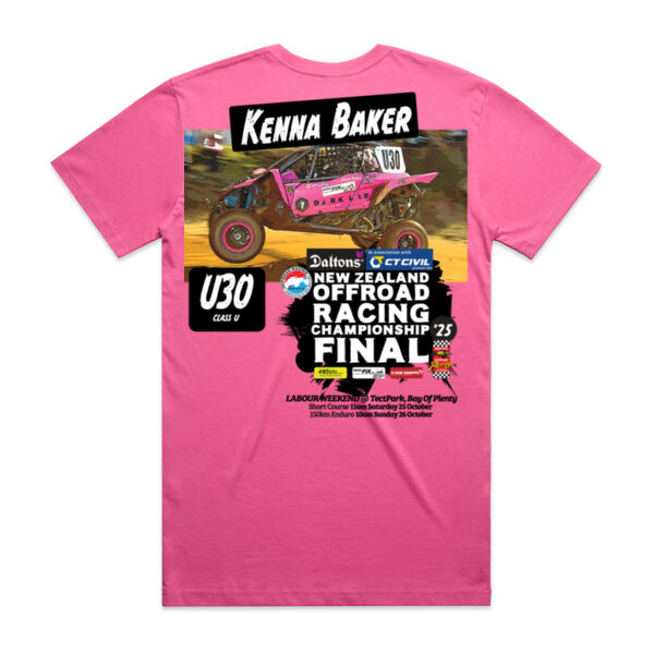U30 Kenna Baker ORANZ NZ Offroad Racing Championship 2025 FINAL tee shirt - All colours, all sizes Thumbnail