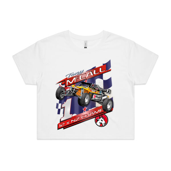 157 Tony McCall Womens Crop Tee - Print On Front - Good range of colours - most sizes - quality guaranteed Thumbnail