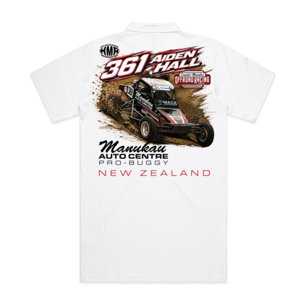 361 Aiden Hall Manukau Auto Centre Polo - HMR & Counties logos - White - All Sizes - Quality Guaranteed. Thumbnail